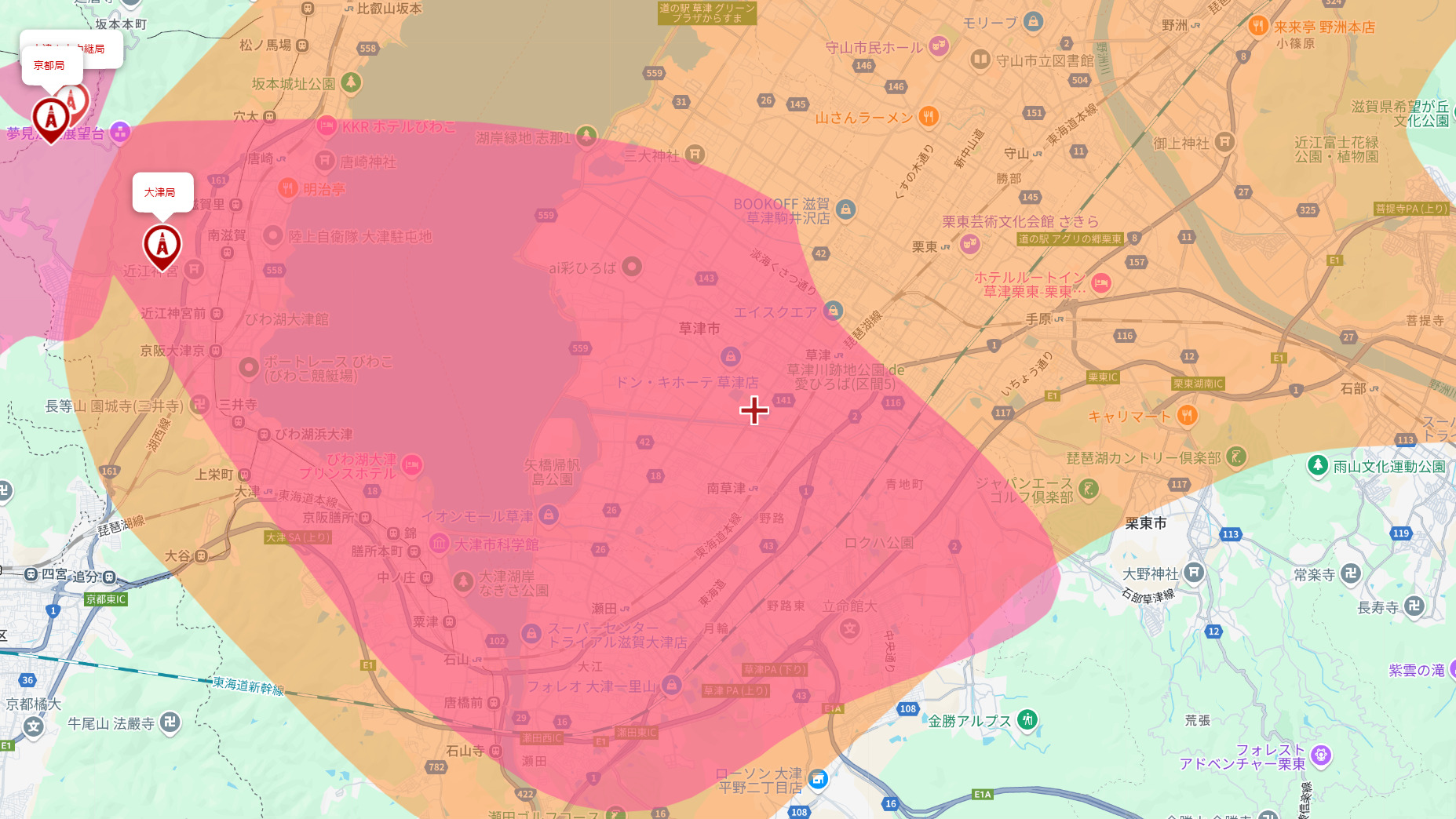 草津市の電波事情